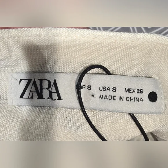 Zara High Waisted Embroidered Black And White Scalloped Hem Shorts Size Small - Picture 6 of 9